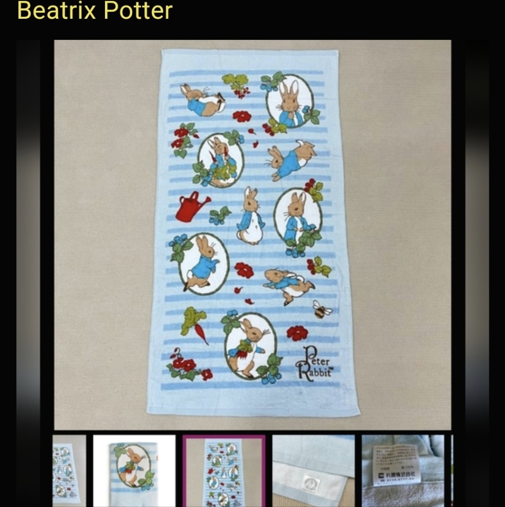 NEW Beatrix Potter Towel Peter cottontail Easter bunny rabbit NWOT